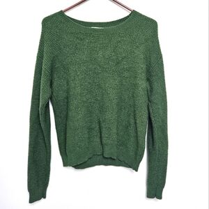 Wilfred Free Aritzia Sz M 100% Merino Wool Green Waffle Knit Women's  Sweater